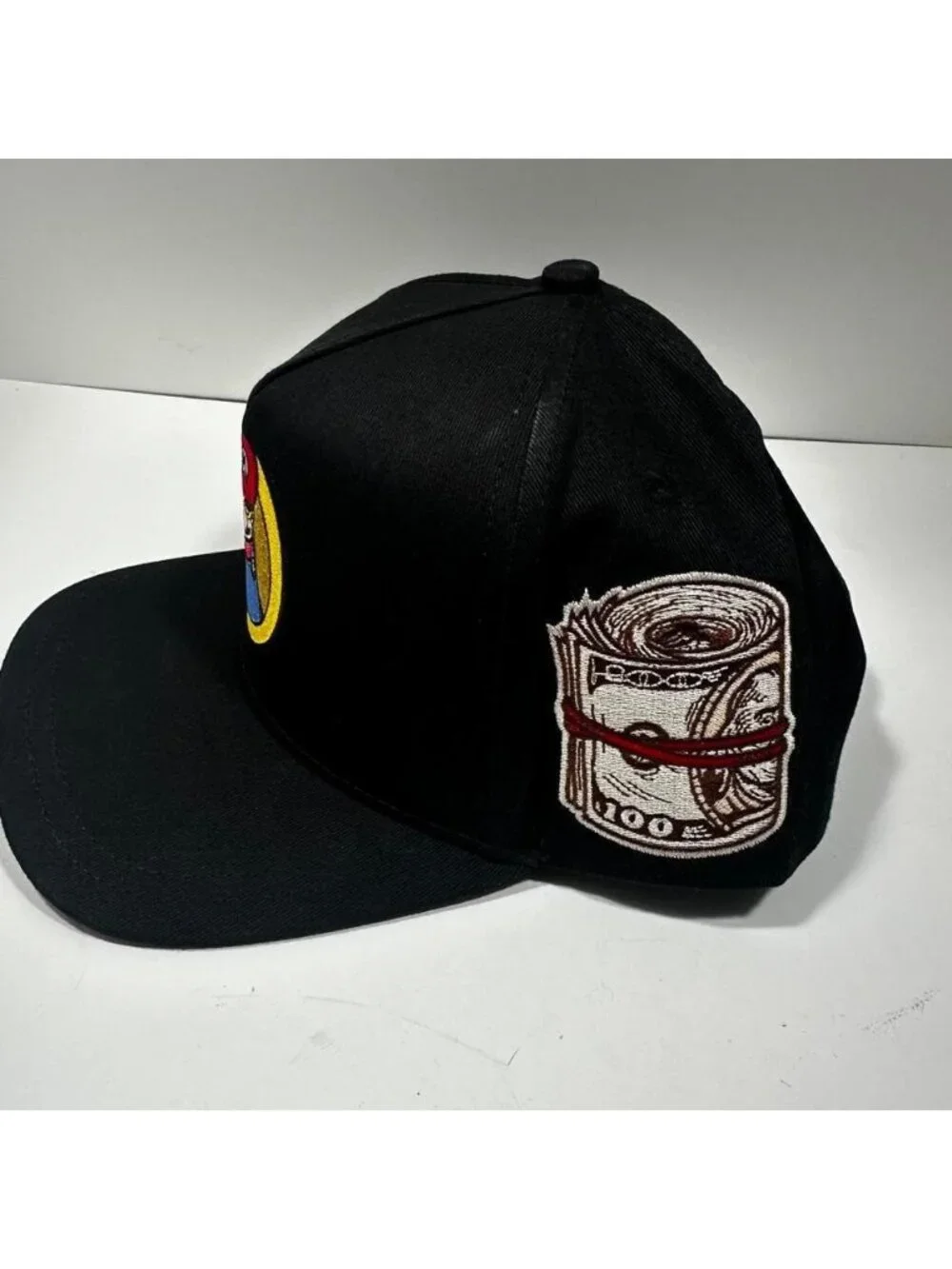 Tony Caps Mario Money Snapback‎ Hat Mens OSFM Black Red Underbrim Flat Bill Cap